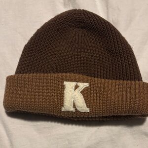 Kith Kids Brown Knit Beanie with K Patch
